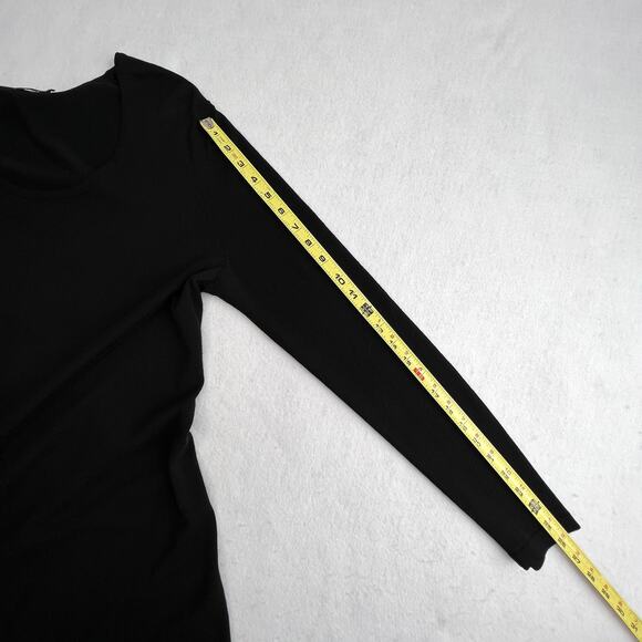 J McLaughlin Black Dress Size Medium Long Sleeve Cotton Blend Stretch Soft - Picture 10 of 12